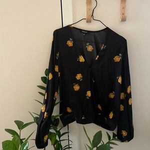 Madewell silky floral top size xs